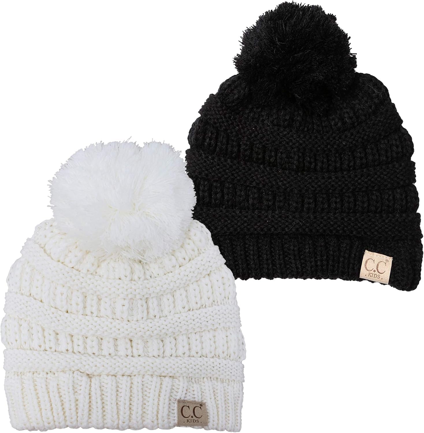 Toddler Pom Beanie – Warm Cozy Knit Snow Hats