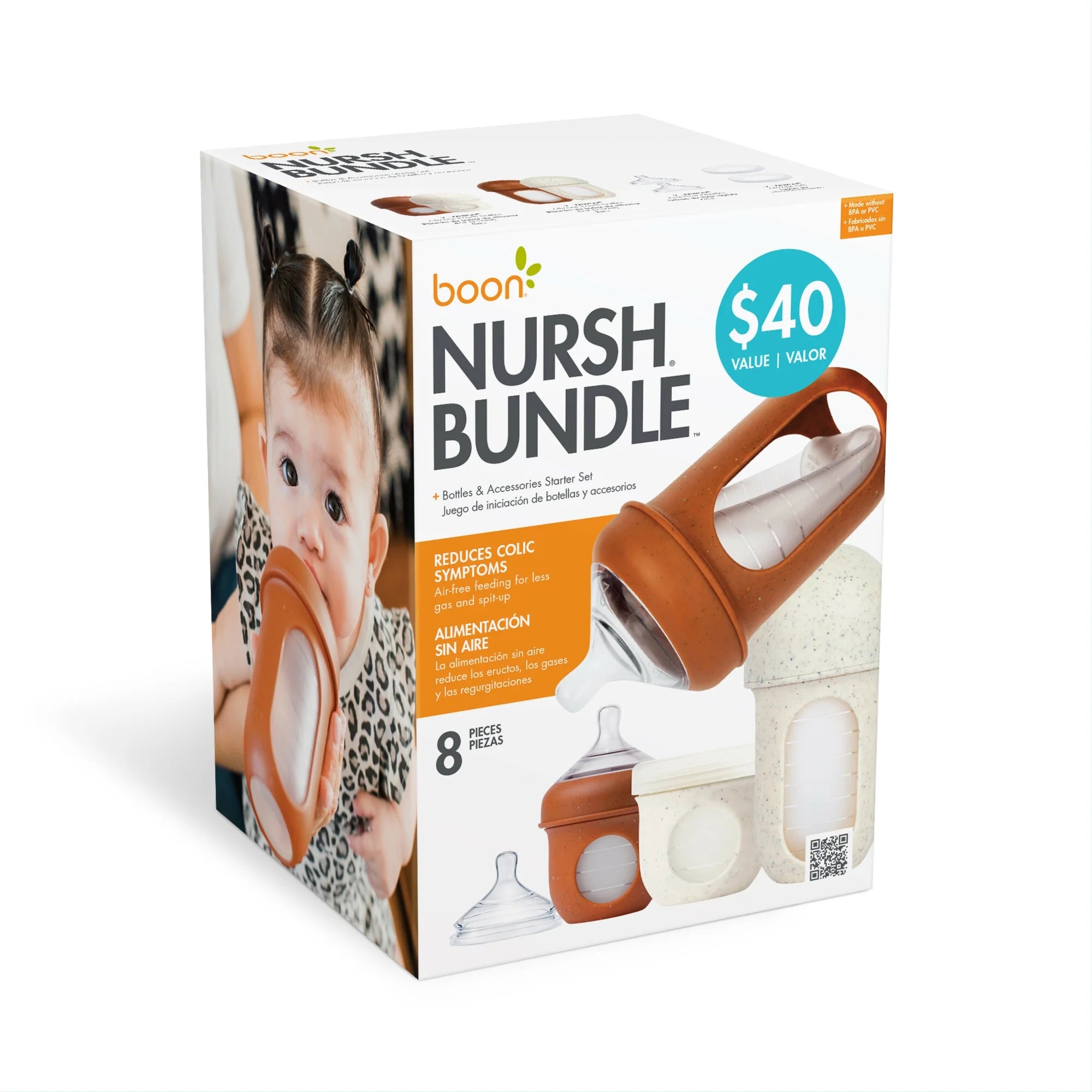 Ultimate NURSH® Silicone Bottle Bundle - 4oz & 8oz Bottles with Fast Flow Nipples and Convenient Storage Lids for a Colic-Free Feeding Experience