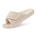 Experience Ultimate Comfort with Litfun Women's Adjustable Corduroy Arch Support Slippers - Beige, Size 8-8.5