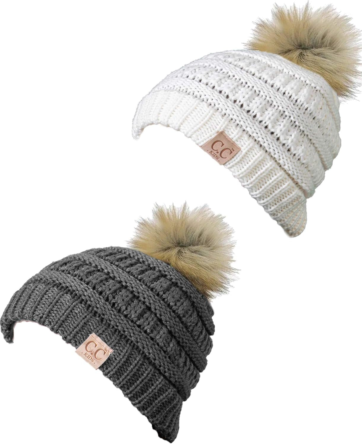 Toddler Pom Beanie – Warm Cozy Knit Snow Hats