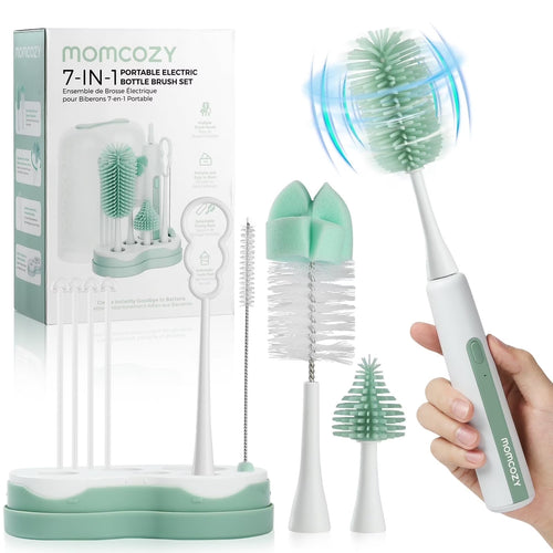 Revolutionary 7-in-1 Electric Bottle Brush Kit - Your Ultimate Portable Cleaning Solution with Long Battery Life and Essential Accessories for Home & Travel