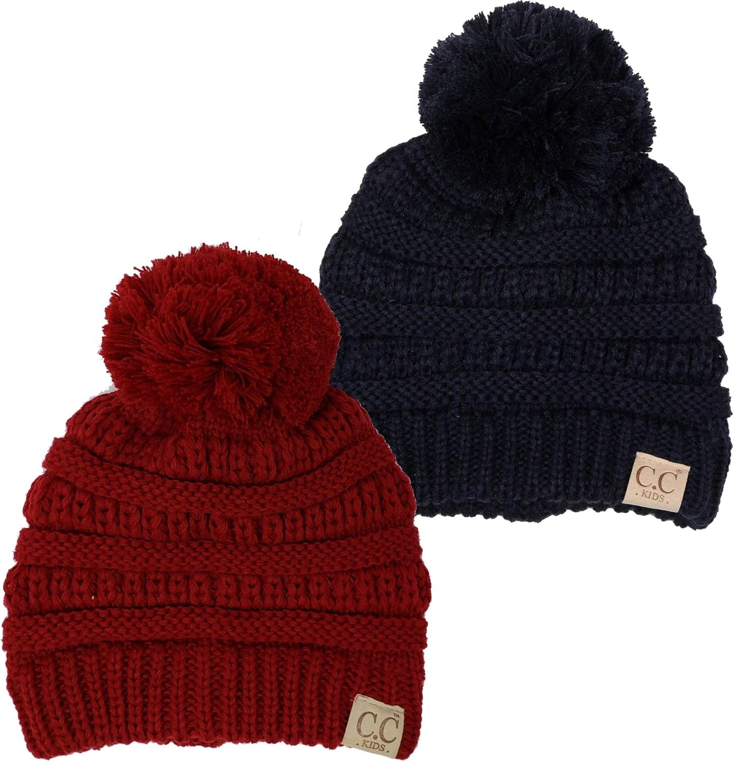 Toddler Pom Beanie – Warm Cozy Knit Snow Hats