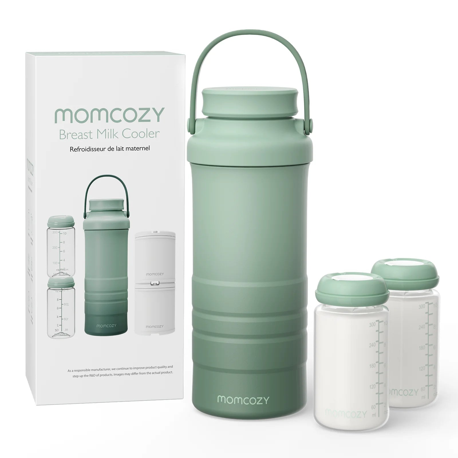 Stay Fresh on the Go: 22Oz Momcozy Portable Breast Milk Cooler with 2 Bottles for 24-Hour Temperature Control