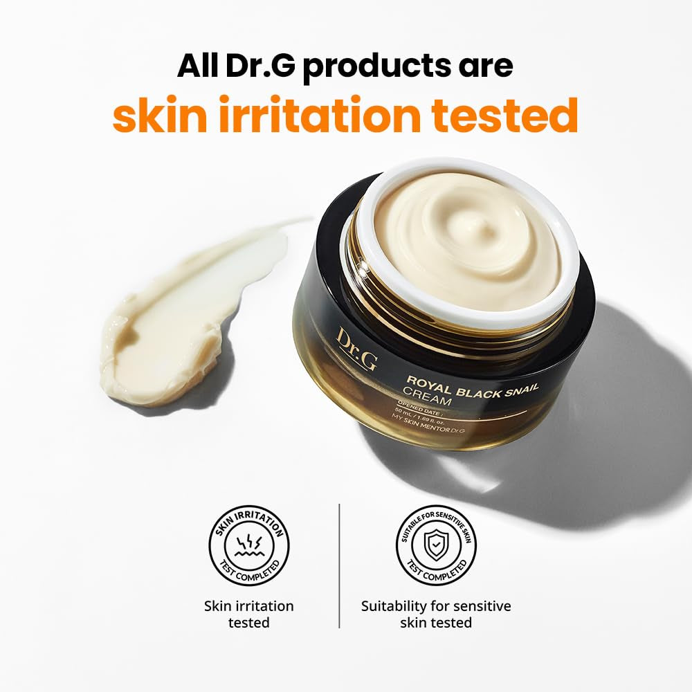 Dr. G Royal Black Snail Cream - Premium Korean Moisturizer with Snail Mucin for Radiant Skin, 50ml