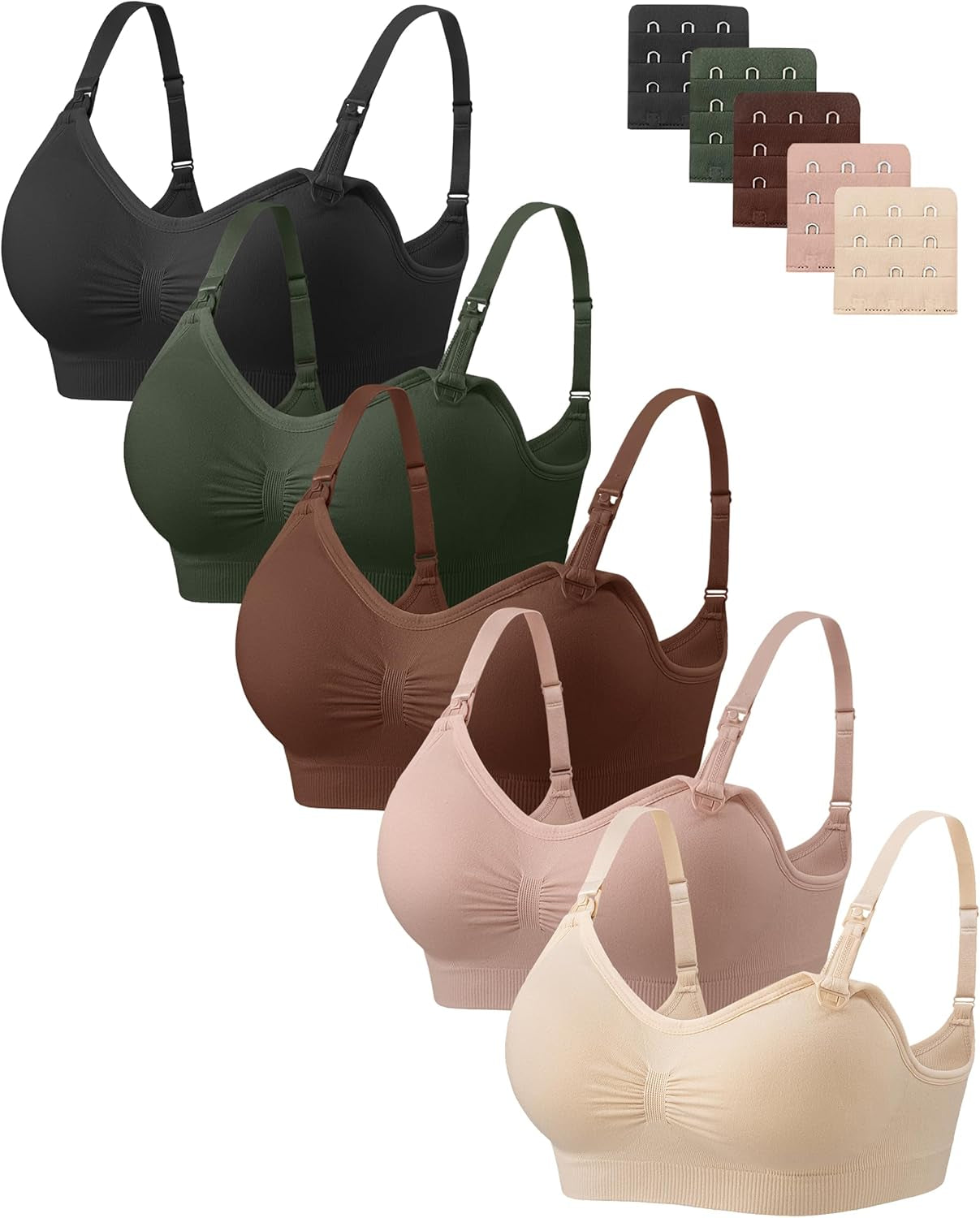 Women Nursing Bras for Breastfeeding 5 Pack