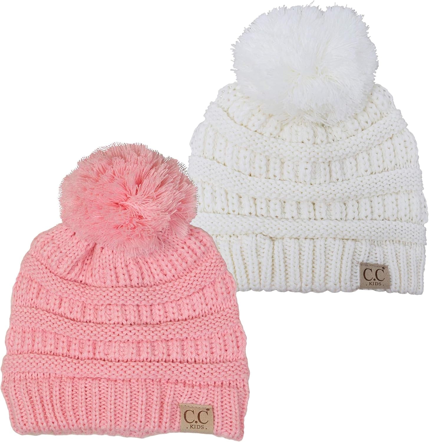 Toddler Pom Beanie – Warm Cozy Knit Snow Hats