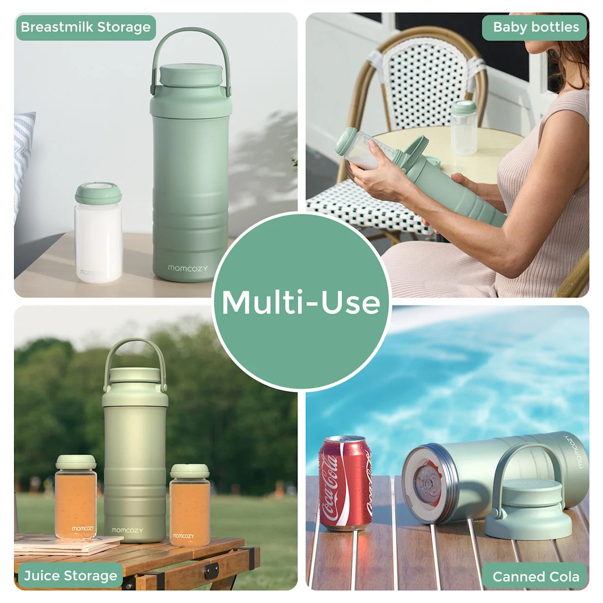 Stay Fresh on the Go: 22Oz Momcozy Portable Breast Milk Cooler with 2 Bottles for 24-Hour Temperature Control