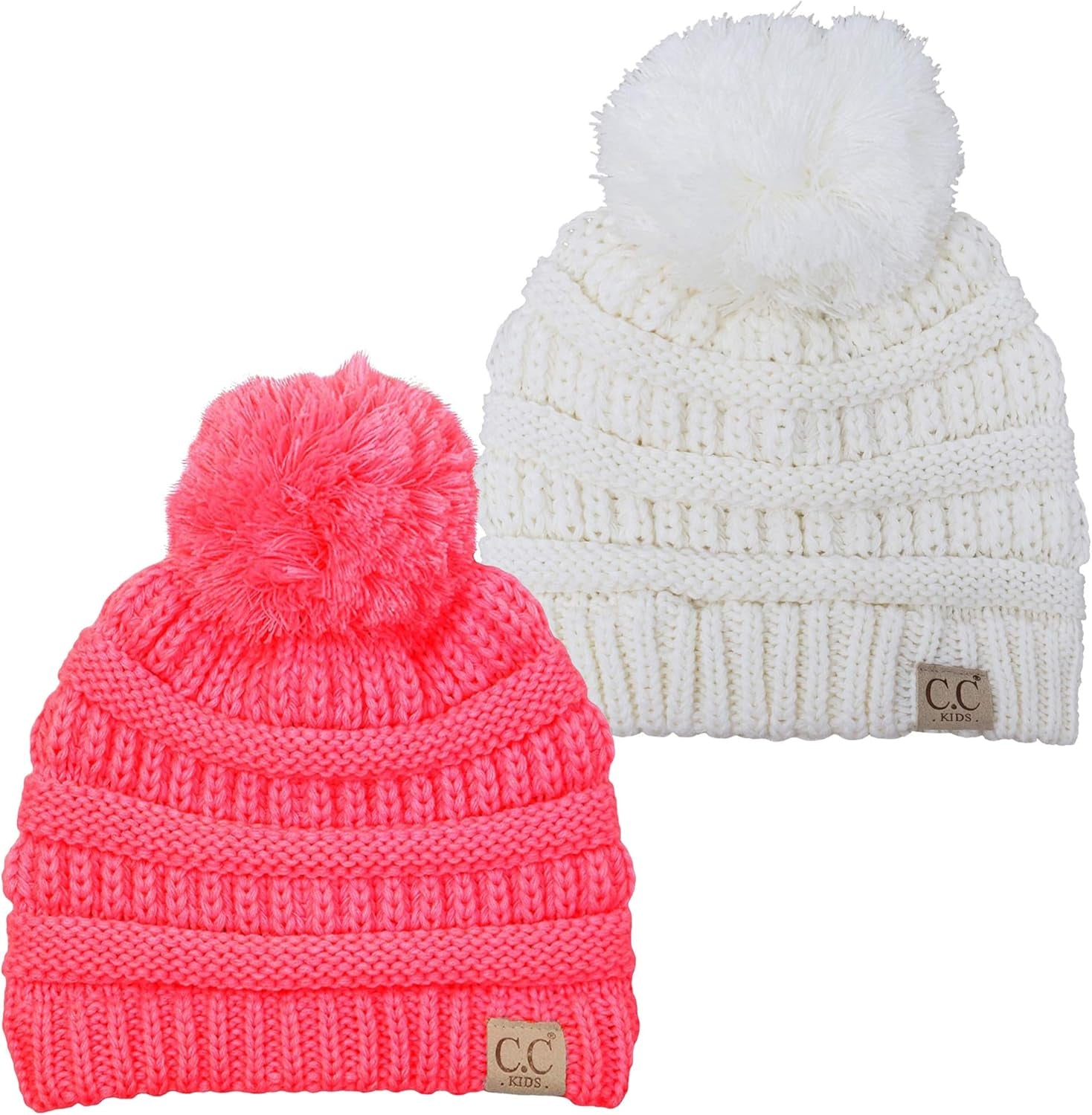 Toddler Pom Beanie – Warm Cozy Knit Snow Hats