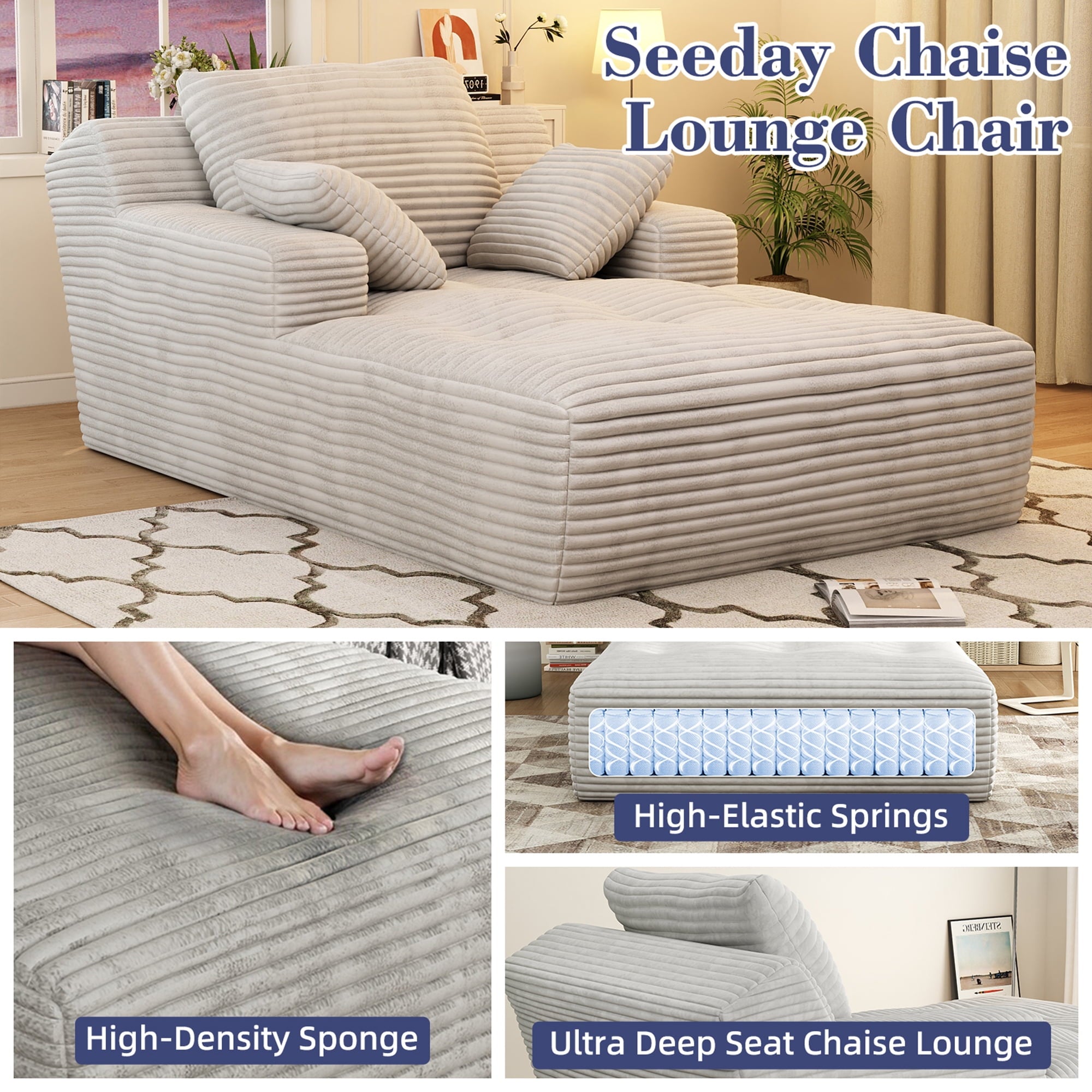 67'' Oversized Chaise Lounge Chair 