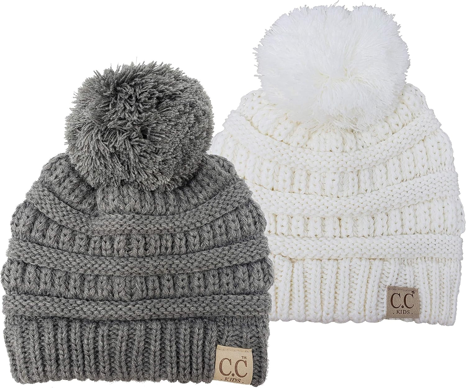 Toddler Pom Beanie – Warm Cozy Knit Snow Hats