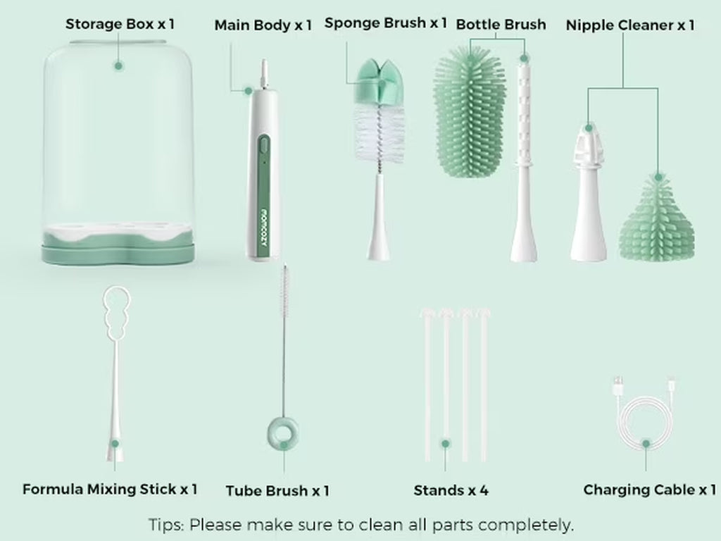 Revolutionary 7-in-1 Electric Bottle Brush Kit - Your Ultimate Portable Cleaning Solution with Long Battery Life and Essential Accessories for Home & Travel