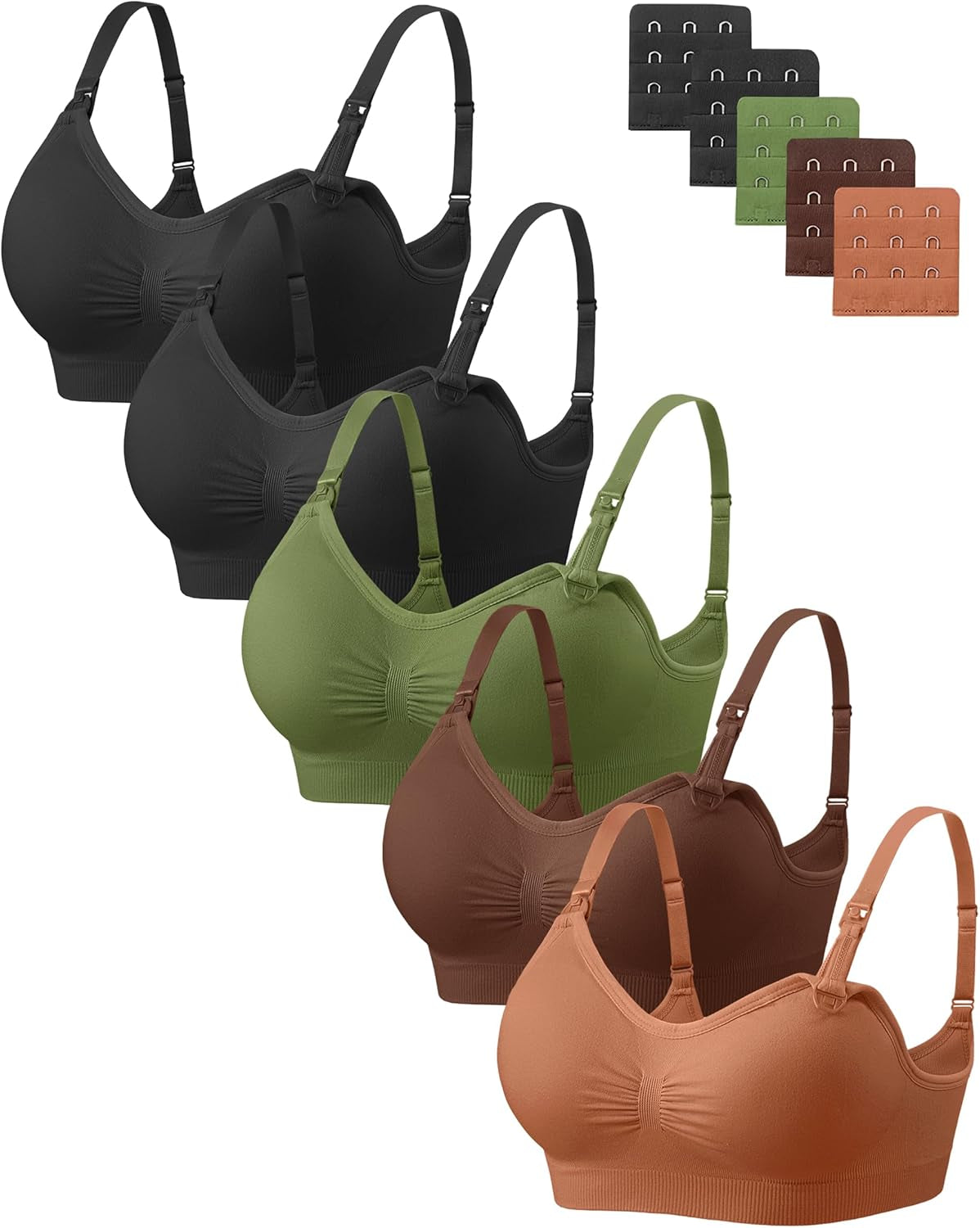 Women Nursing Bras for Breastfeeding 5 Pack