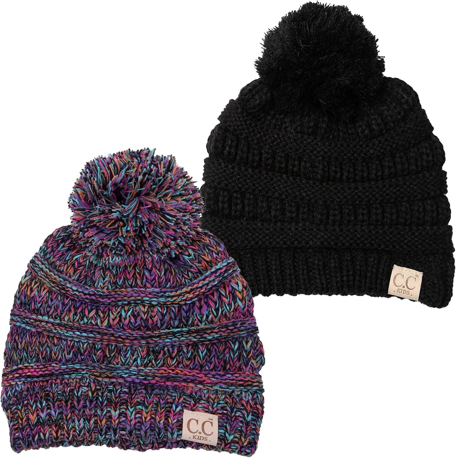 Toddler Pom Beanie – Warm Cozy Knit Snow Hats