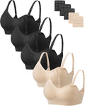 Women Nursing Bras for Breastfeeding 5 Pack