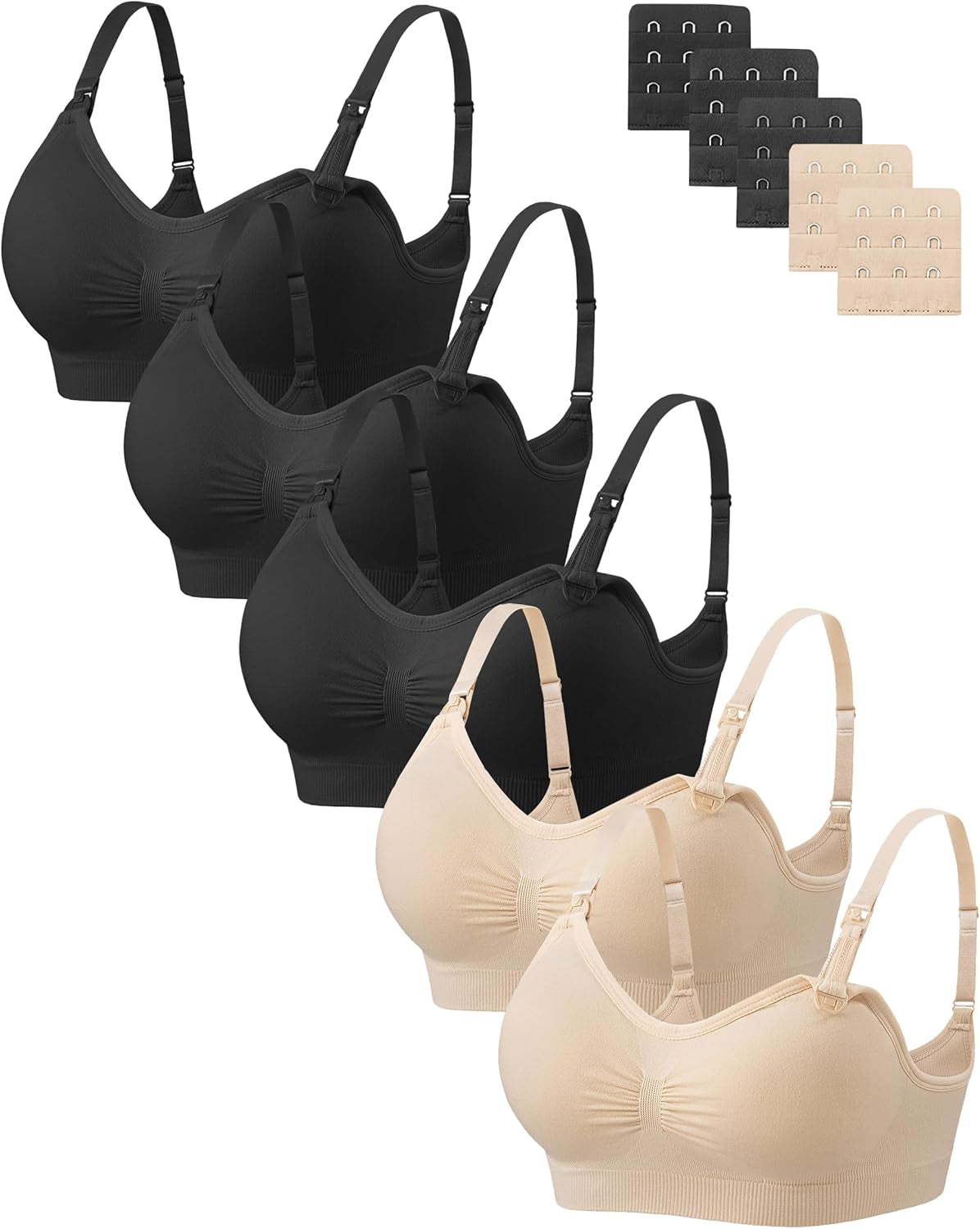 Women Nursing Bras for Breastfeeding 5 Pack