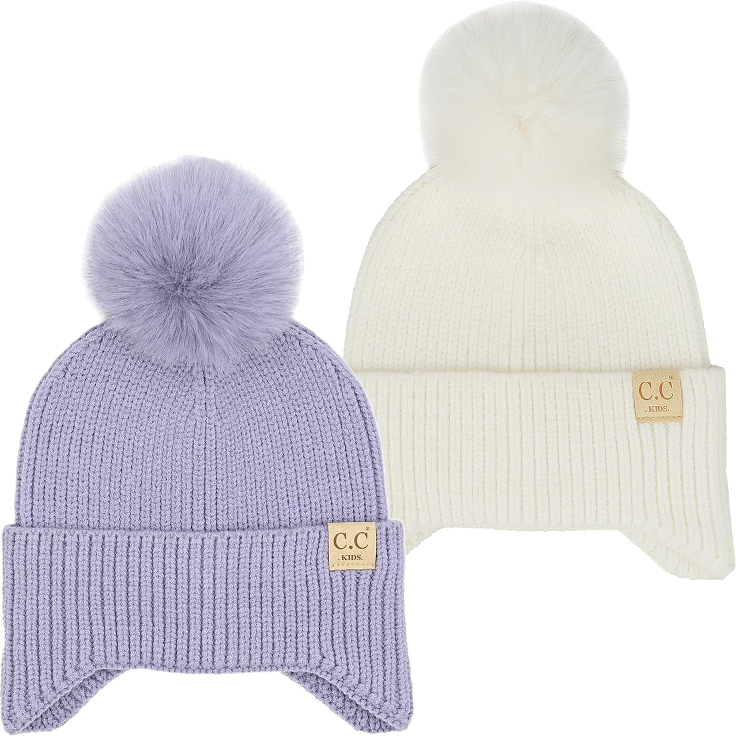 Toddler Pom Beanie – Warm Cozy Knit Snow Hats
