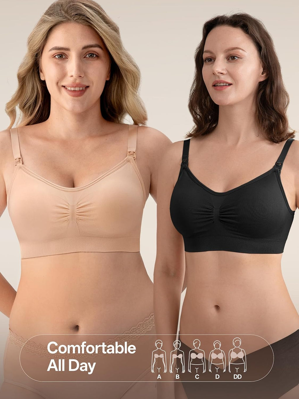 Women Nursing Bras for Breastfeeding 5 Pack