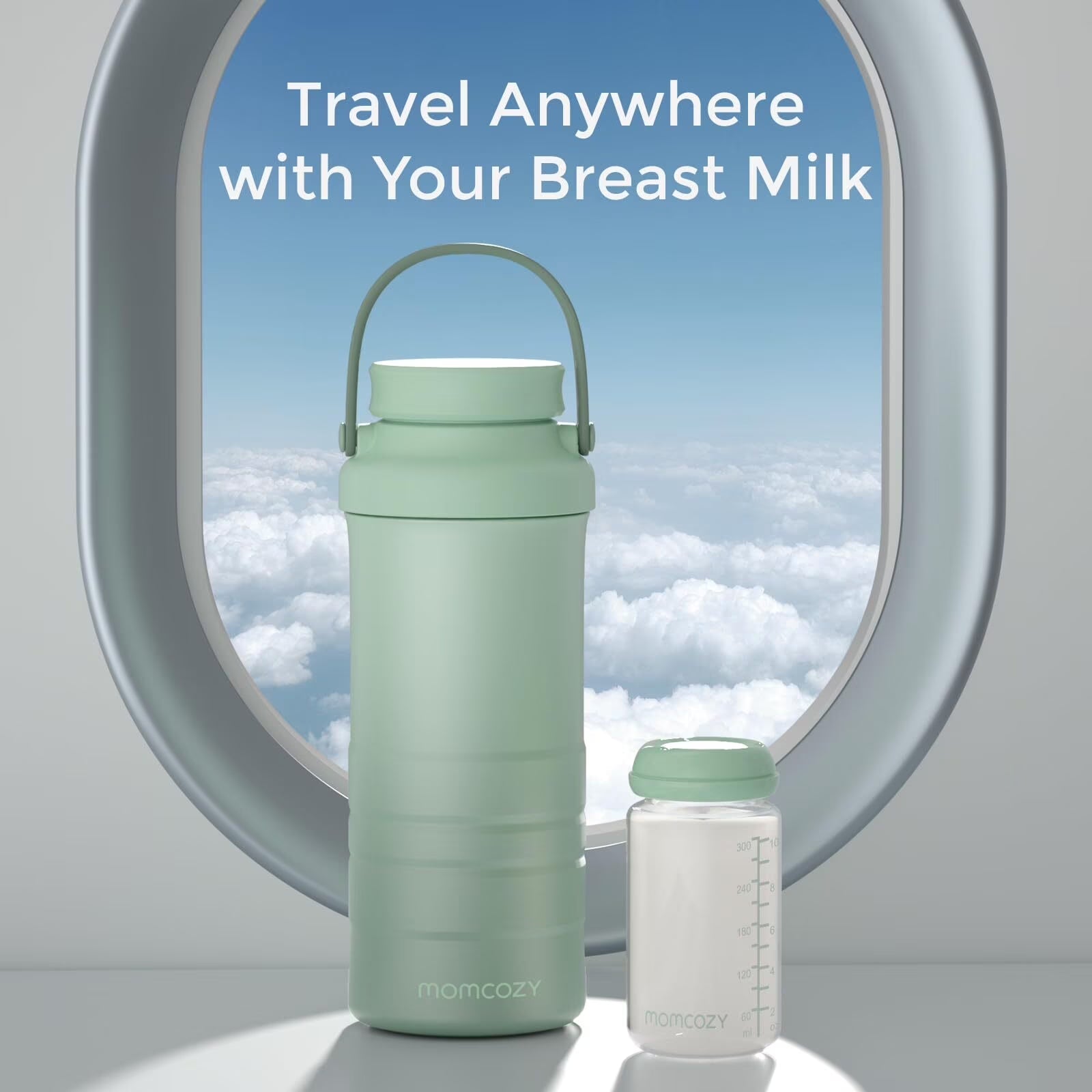 Stay Fresh on the Go: 22Oz Momcozy Portable Breast Milk Cooler with 2 Bottles for 24-Hour Temperature Control