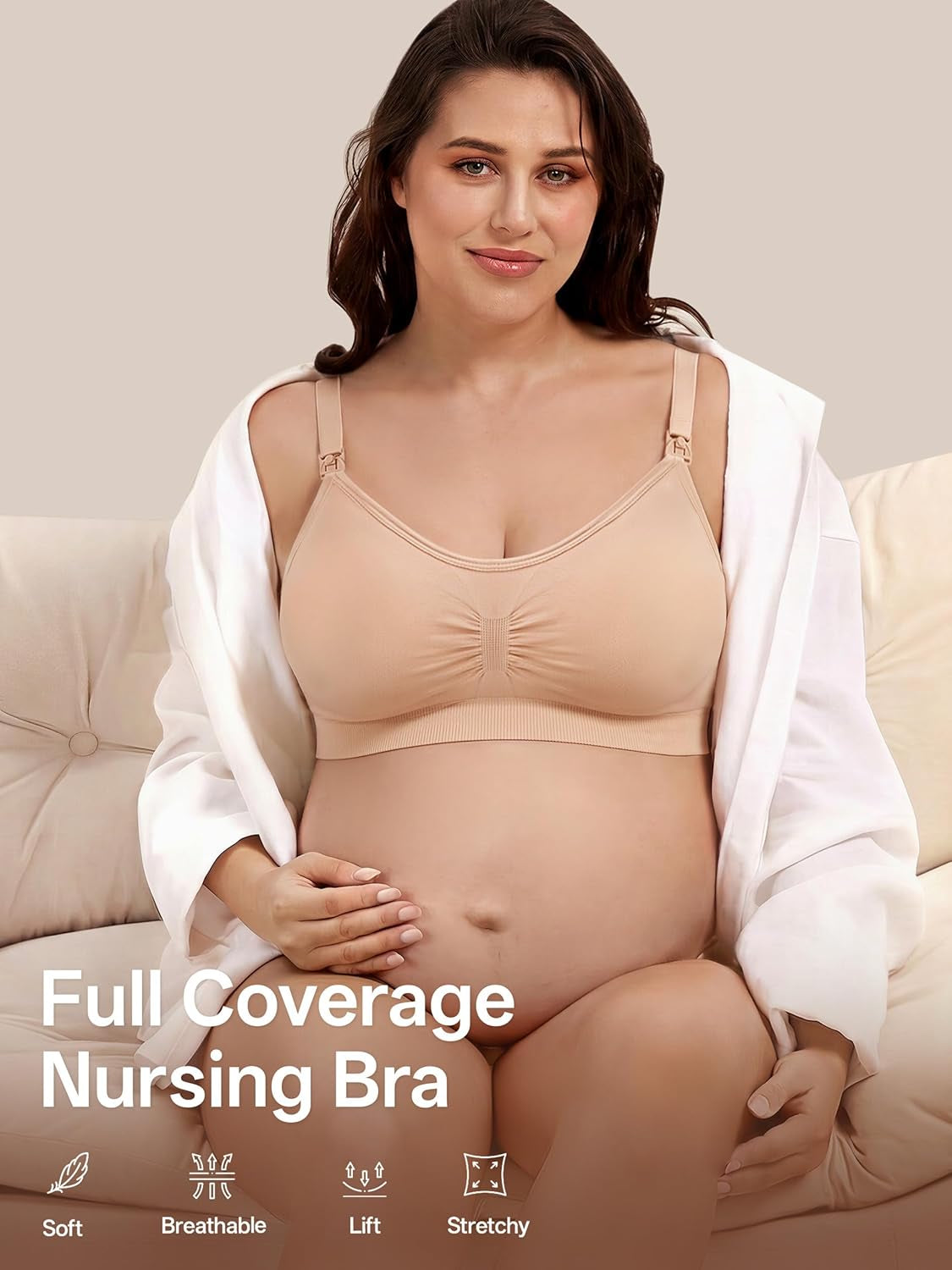 Women Nursing Bras for Breastfeeding 5 Pack