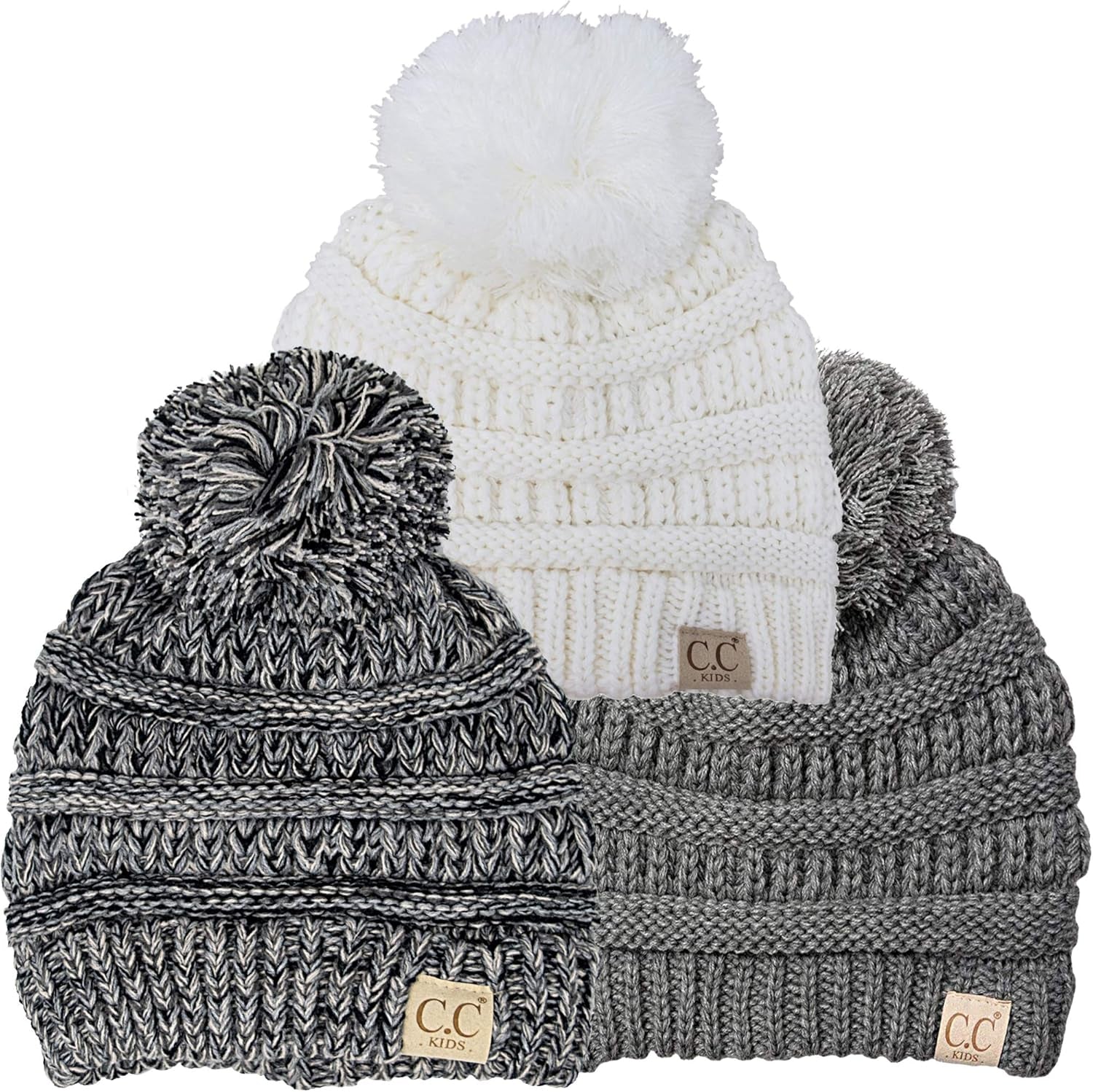 Toddler Pom Beanie – Warm Cozy Knit Snow Hats