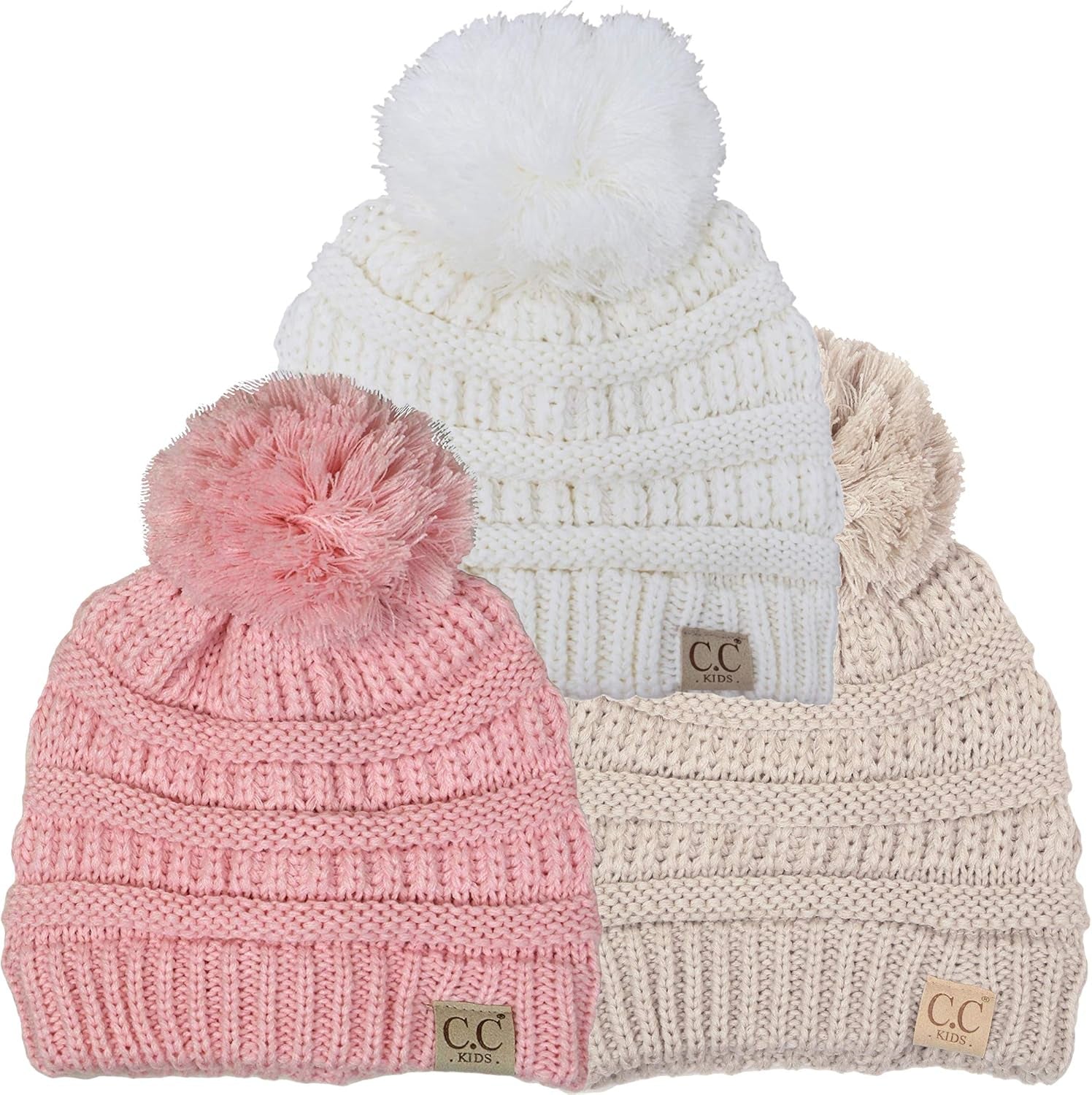 Toddler Pom Beanie – Warm Cozy Knit Snow Hats