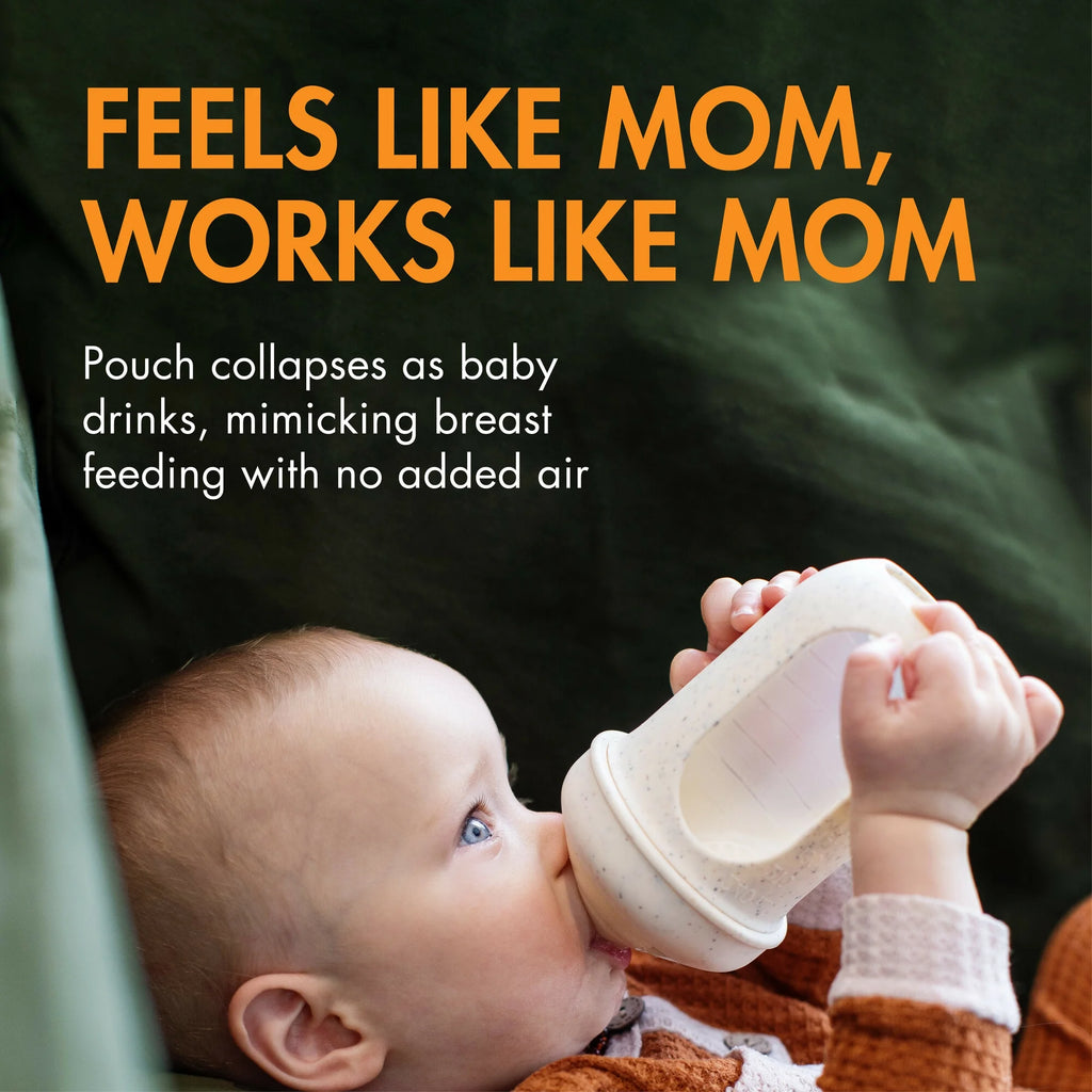 Ultimate NURSH® Silicone Bottle Bundle - 4oz & 8oz Bottles with Fast Flow Nipples and Convenient Storage Lids for a Colic-Free Feeding Experience