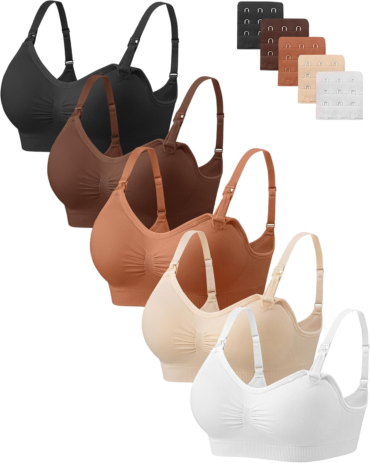 Women Nursing Bras for Breastfeeding 5 Pack